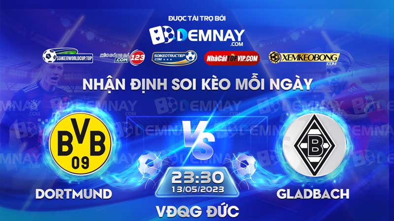Link xem trực tiếp trận Dortmund vs M'Gladbach, lúc 23h30 ngày 13/05/2023, VĐQG Đức