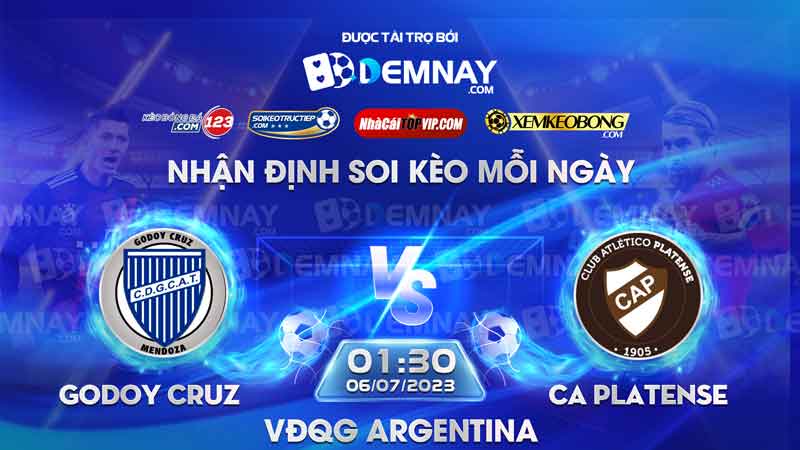 Link xem trực tiếp trận Godoy Cruz vs CA Platense, lúc 01h30 ngày 06/07/2023, VĐQG Argentina